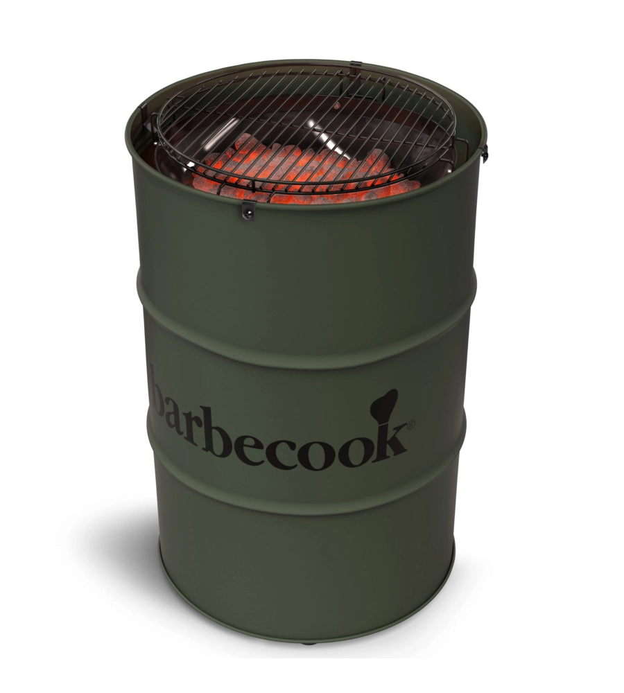 Outlet - difetti estetici - barbecue a carbone barbecook "edson" colore verde militare e con superficie di cottura diametro 47,5 cm